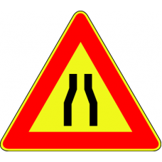 Segnale strettoia simmetrica, segnaletica temporanea fig. 384